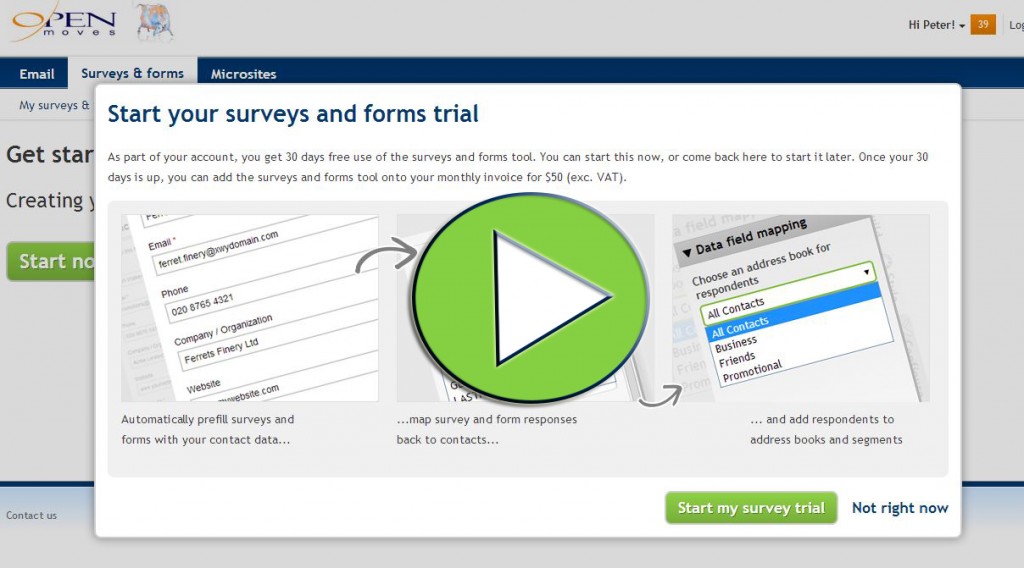 how to create a survey or form
