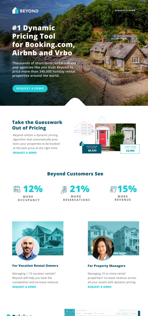 Beyond Pricing: Landing Page