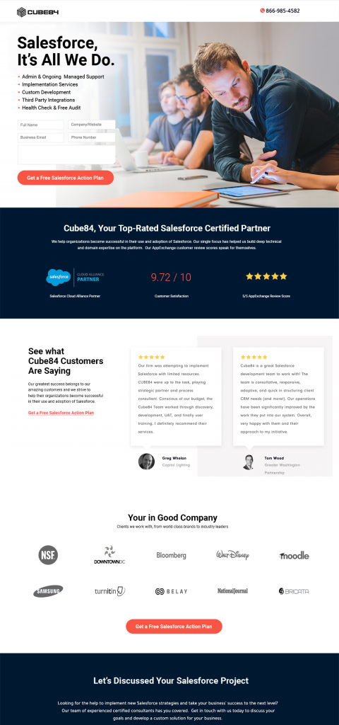 Clube84: Landing Page