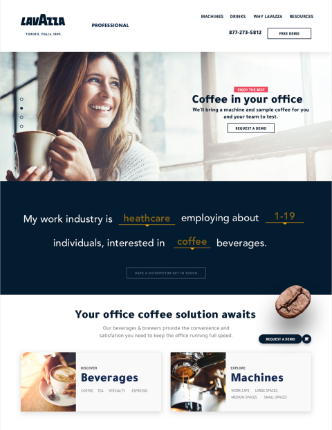 Lavazza: Landing Page