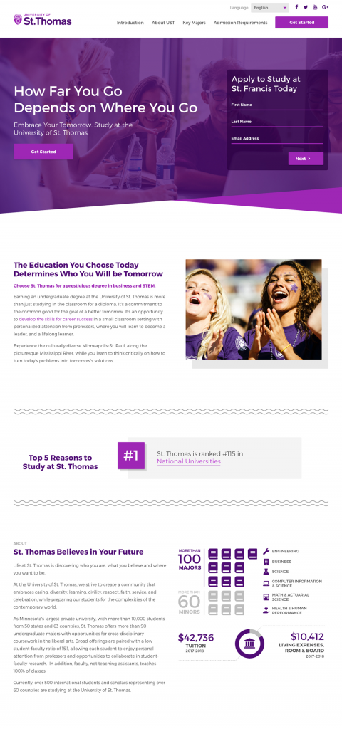 University of St. Thomas: : Landing Page