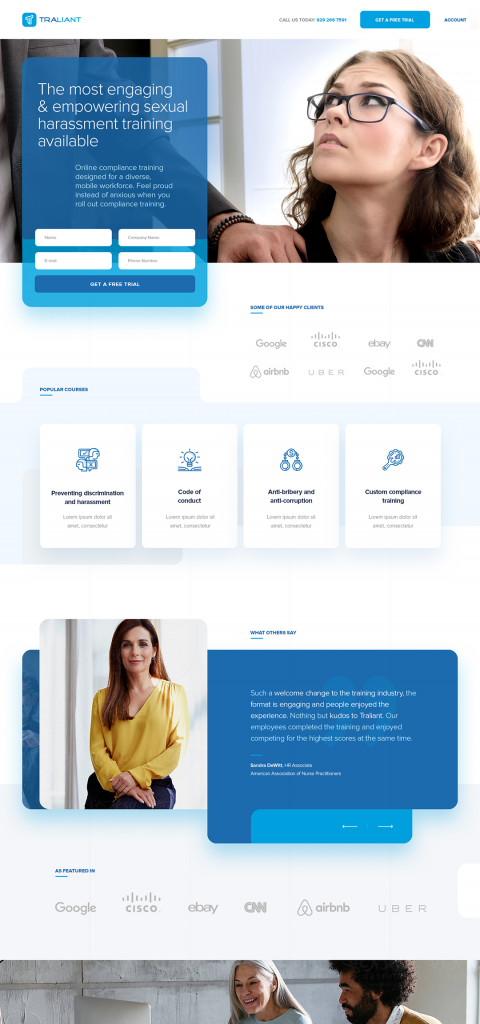 Traliant: Landing Page